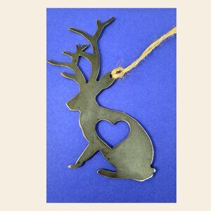 New With Tags Metal Jackalope Ornament – Rustic Woodland Decor